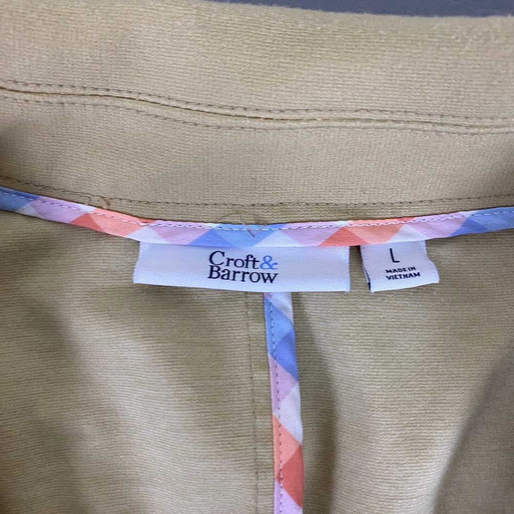 Croft & Barrow Blazer Jacket Women's Size Large Tan Beige Open Front Stretch - Picture 4 of 9